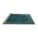 Sideview of Machine Washable Persian Light Blue Traditional Rug, wshtr1853lblu