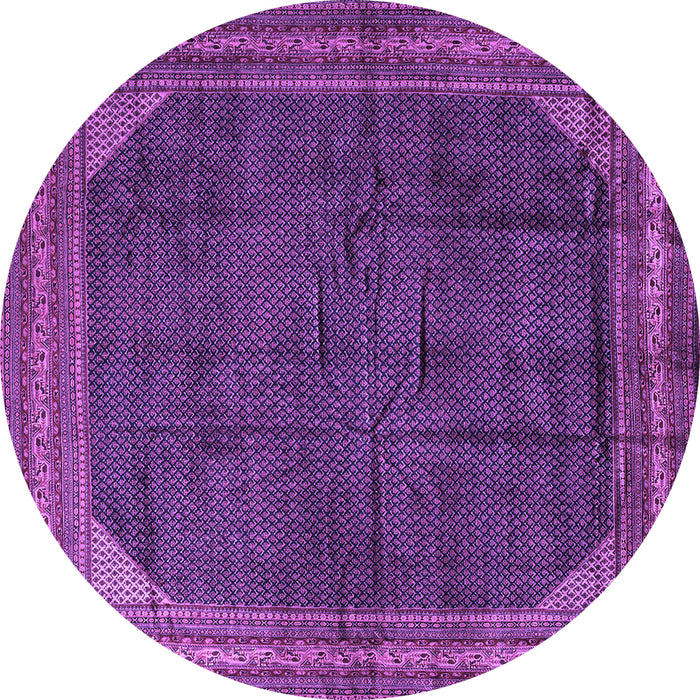 Round Persian Purple Traditional Rug, tr1853pur