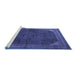 Sideview of Machine Washable Persian Blue Traditional Rug, wshtr1853blu