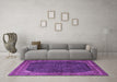 Machine Washable Persian Purple Traditional Area Rugs in a Living Room, wshtr1853pur