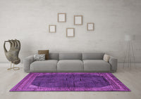 Machine Washable Persian Purple Traditional Rug, wshtr1853pur