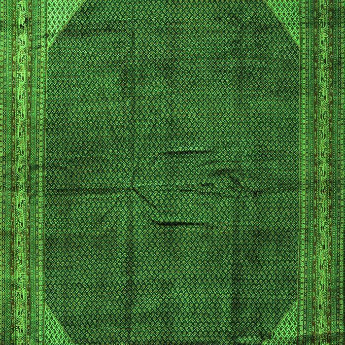 Serging Thickness of Machine Washable Persian Green Traditional Area Rugs, wshtr1853grn