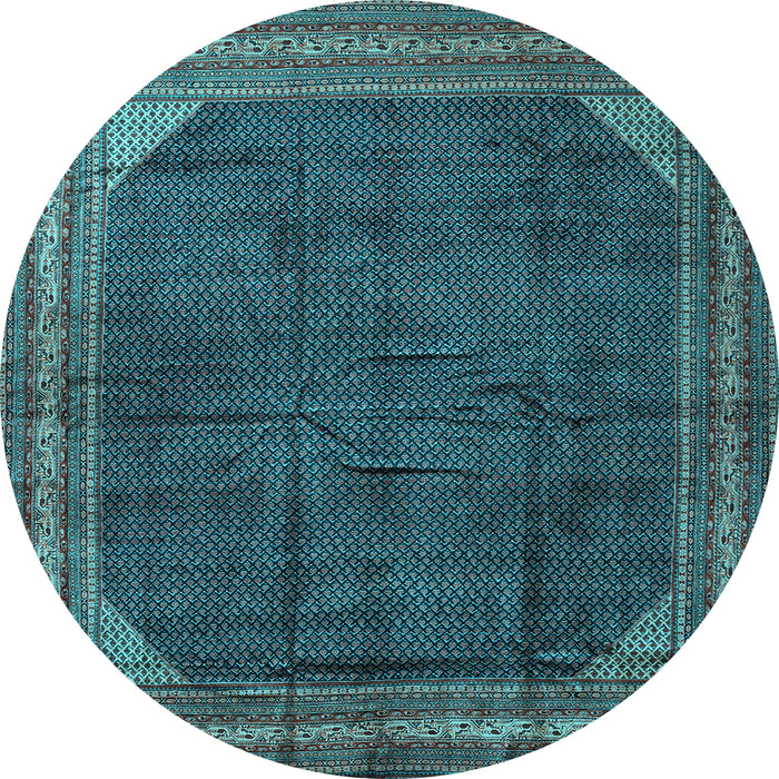 Round Persian Light Blue Traditional Rug, tr1853lblu