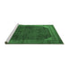 Sideview of Machine Washable Persian Emerald Green Traditional Area Rugs, wshtr1853emgrn