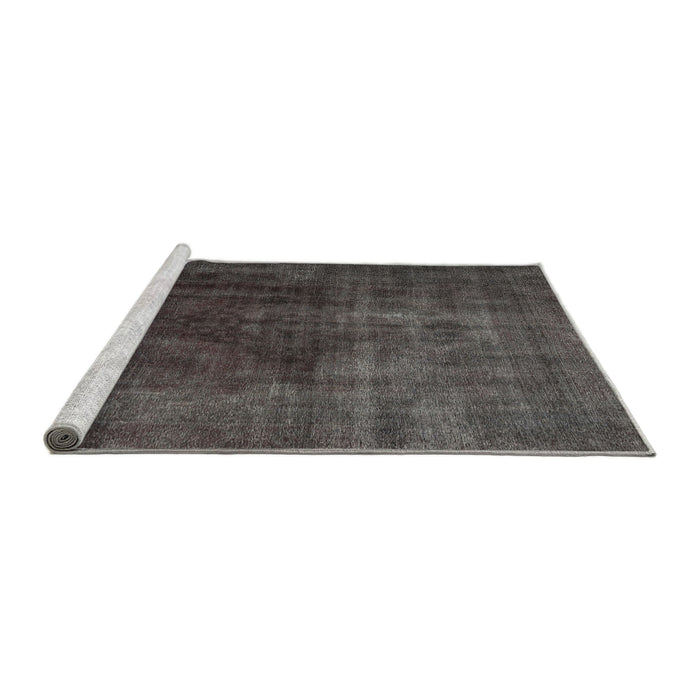 Sideview of Machine Washable Traditional Ash Gray Rug, wshtr1854