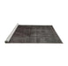 Sideview of Machine Washable Traditional Ash Gray Rug, wshtr1854