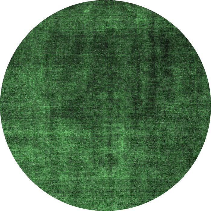 Round Persian Emerald Green Traditional Rug, tr1854emgrn