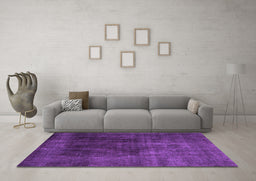 Machine Washable Persian Purple Traditional Area Rugs in a Living Room, wshtr1854pur