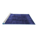 Sideview of Machine Washable Persian Blue Traditional Rug, wshtr1854blu