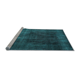 Sideview of Machine Washable Persian Light Blue Traditional Rug, wshtr1854lblu