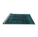 Sideview of Machine Washable Persian Light Blue Traditional Rug, wshtr1854lblu