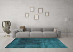 Machine Washable Persian Light Blue Traditional Rug in a Living Room, wshtr1854lblu