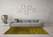 Machine Washable Persian Yellow Traditional Rug in a Living Room, wshtr1854yw