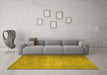 Machine Washable Persian Yellow Traditional Rug in a Living Room, wshtr1855yw