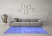 Machine Washable Persian Blue Traditional Rug in a Living Room, wshtr1855blu