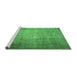 Sideview of Machine Washable Persian Emerald Green Traditional Area Rugs, wshtr1855emgrn