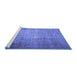 Sideview of Machine Washable Persian Blue Traditional Rug, wshtr1855blu