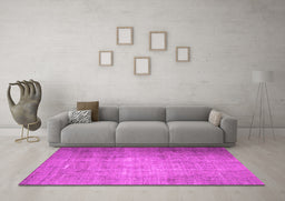 Machine Washable Persian Pink Traditional Rug in a Living Room, wshtr1855pnk