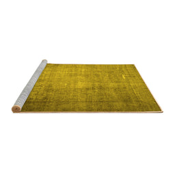 Sideview of Machine Washable Persian Yellow Traditional Rug, wshtr1855yw