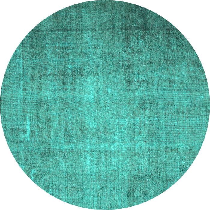 Round Machine Washable Persian Turquoise Traditional Area Rugs, wshtr1855turq