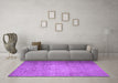 Machine Washable Persian Purple Traditional Area Rugs in a Living Room, wshtr1855pur