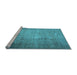 Sideview of Machine Washable Persian Light Blue Traditional Rug, wshtr1855lblu