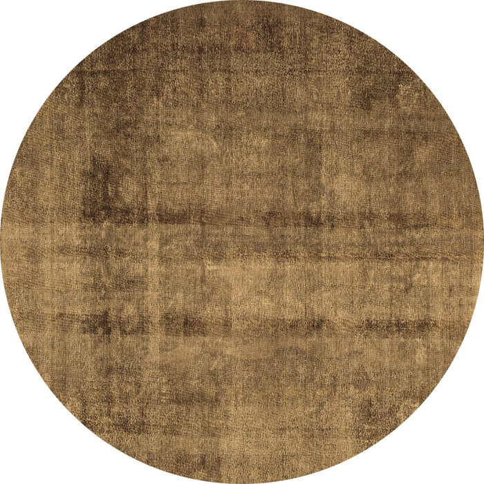 Round Persian Brown Traditional Rug, tr1856brn