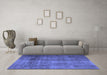 Machine Washable Persian Blue Traditional Rug in a Living Room, wshtr1856blu