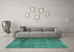 Machine Washable Persian Turquoise Traditional Area Rugs in a Living Room,, wshtr1856turq