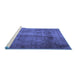 Sideview of Machine Washable Persian Blue Traditional Rug, wshtr1856blu