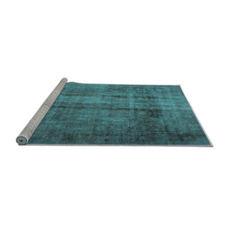 Sideview of Machine Washable Persian Light Blue Traditional Rug, wshtr1856lblu