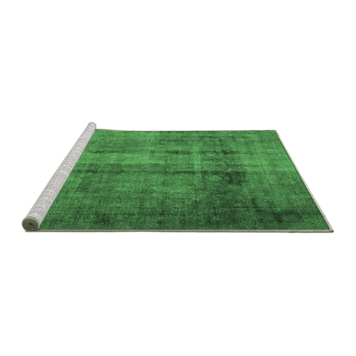 Sideview of Machine Washable Persian Emerald Green Traditional Area Rugs, wshtr1856emgrn