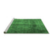 Sideview of Machine Washable Persian Emerald Green Traditional Area Rugs, wshtr1856emgrn