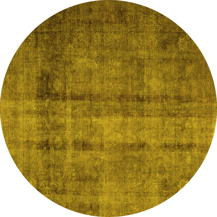 Round Persian Yellow Traditional Rug, tr1856yw