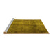 Sideview of Machine Washable Persian Yellow Traditional Rug, wshtr1856yw