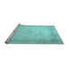 Sideview of Machine Washable Persian Light Blue Traditional Rug, wshtr1857lblu