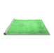Sideview of Machine Washable Persian Emerald Green Traditional Area Rugs, wshtr1857emgrn