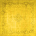 Square Persian Yellow Traditional Rug, tr1857yw