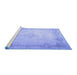 Sideview of Machine Washable Persian Blue Traditional Rug, wshtr1857blu