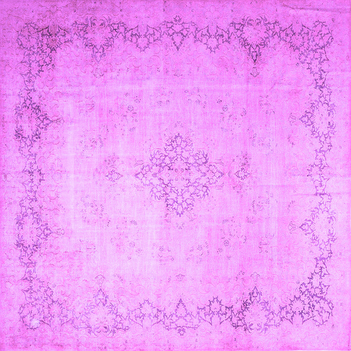 Square Machine Washable Persian Purple Traditional Area Rugs, wshtr1857pur