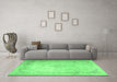 Machine Washable Persian Emerald Green Traditional Area Rugs in a Living Room,, wshtr1857emgrn