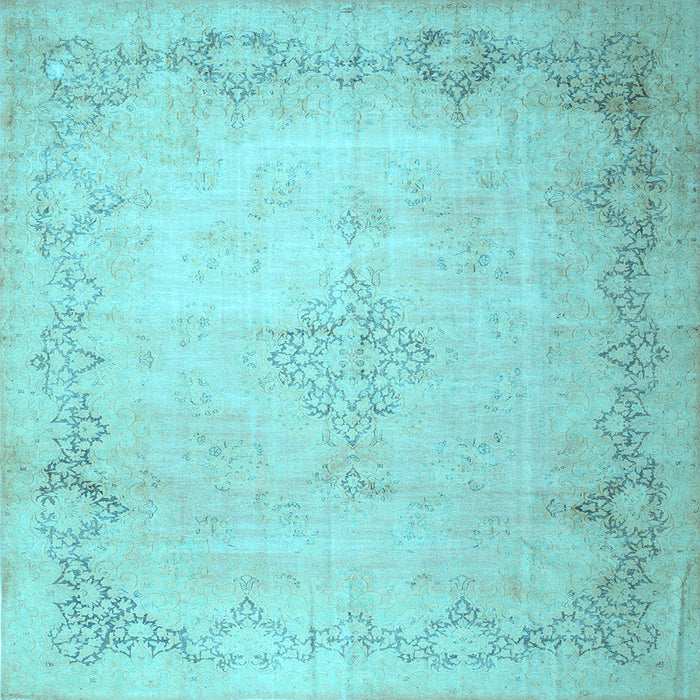 Square Machine Washable Persian Light Blue Traditional Rug, wshtr1857lblu