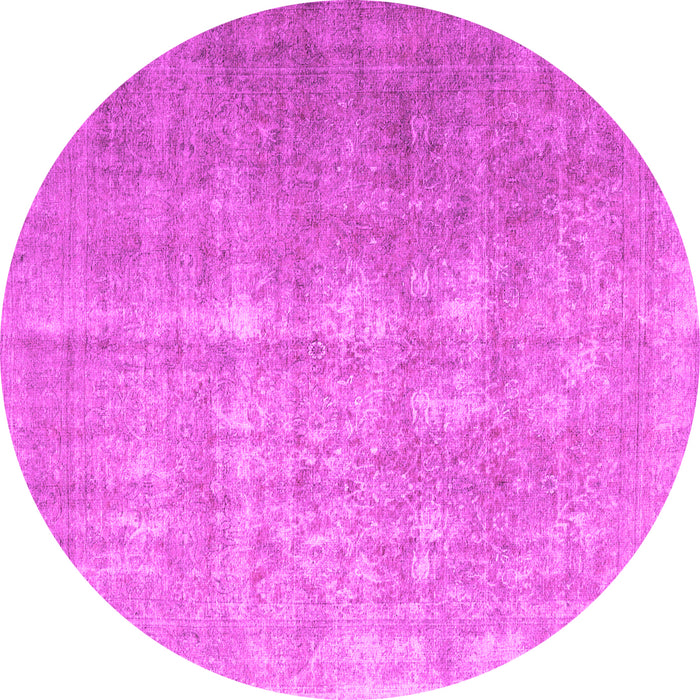 Round Machine Washable Persian Pink Traditional Rug, wshtr1858pnk