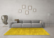 Machine Washable Persian Yellow Traditional Rug in a Living Room, wshtr1858yw