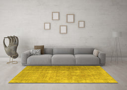Machine Washable Persian Yellow Traditional Rug in a Living Room, wshtr1858yw