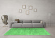 Machine Washable Persian Emerald Green Traditional Area Rugs in a Living Room,, wshtr1858emgrn