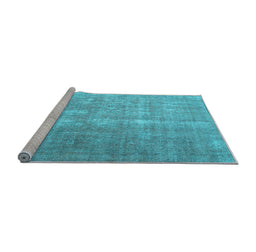 Sideview of Machine Washable Persian Light Blue Traditional Rug, wshtr1858lblu