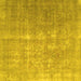 Square Machine Washable Persian Yellow Traditional Rug, wshtr1858yw