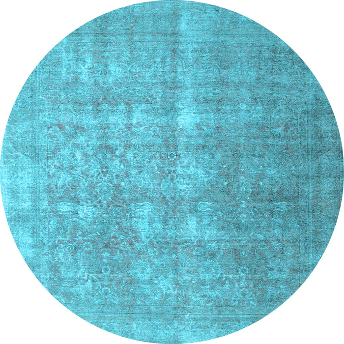 Round Machine Washable Persian Light Blue Traditional Rug, wshtr1858lblu
