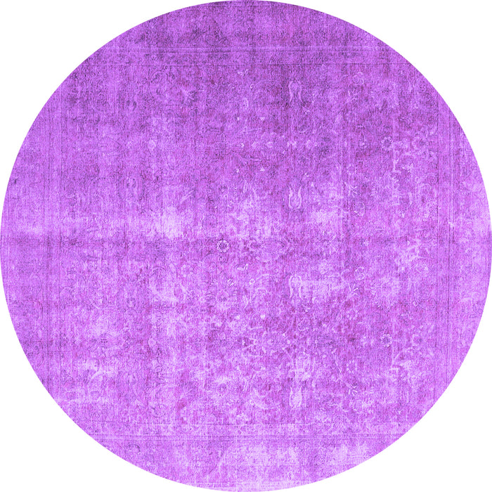 Round Persian Purple Traditional Rug, tr1858pur